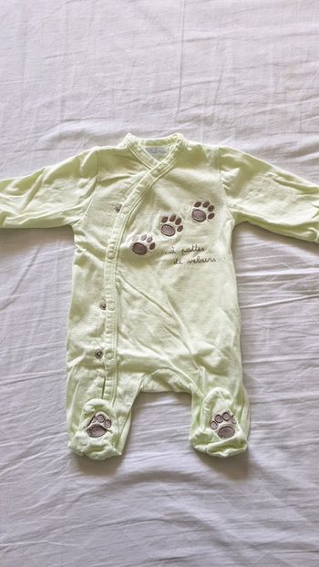 Pyjama léger 100 % coton, unisexe, 1 mois.