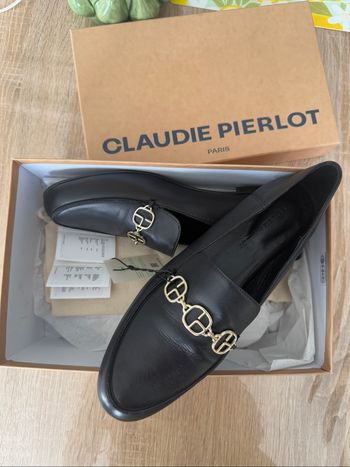 Mocassins en cuir noir Claudie Pierlot
