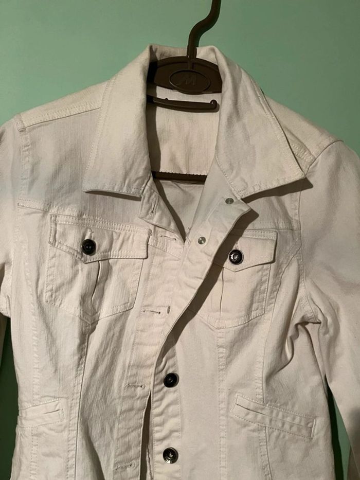 Veste en jean blanc OCCAZ Taille 36 / S - photo numéro 3