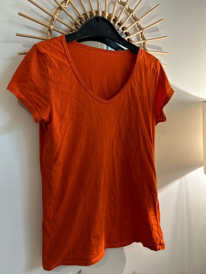 T-shirt en coton, orange, corail, mango - photo numéro 4