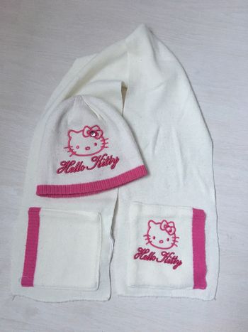 Écharpe + bonnet hello Kitty