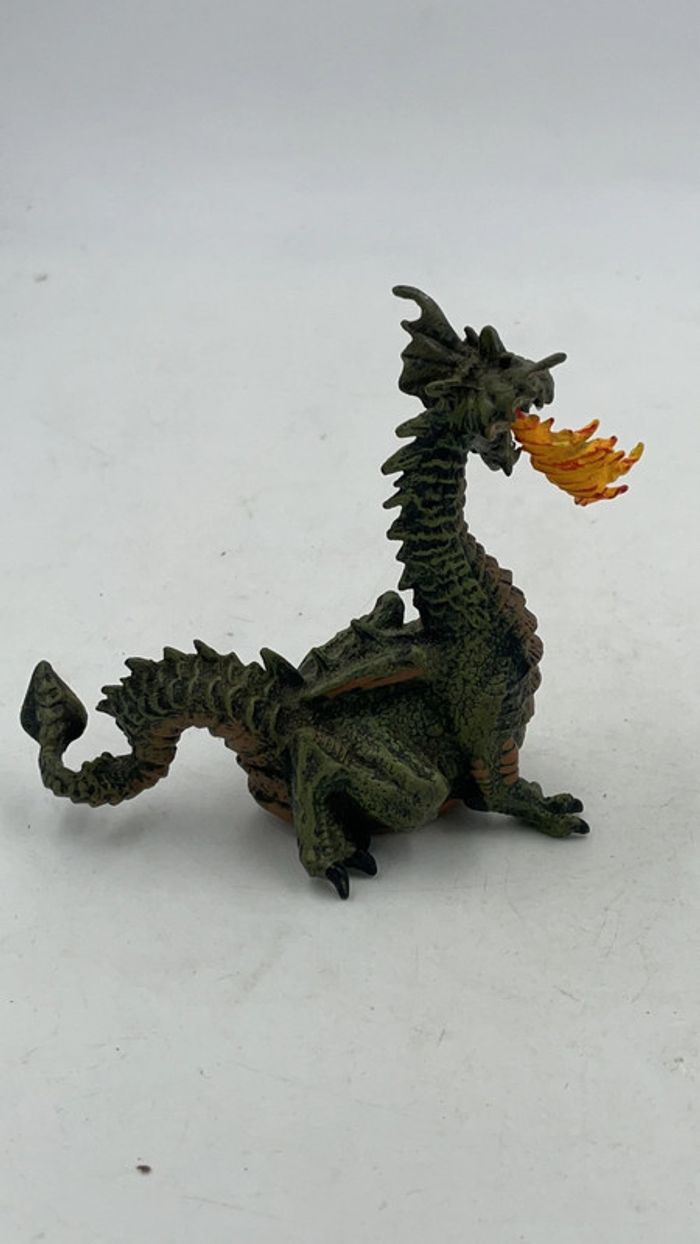 Figurine Papo Dragon vert avec Flamme 10 x 12 cm 1999 - photo numéro 5