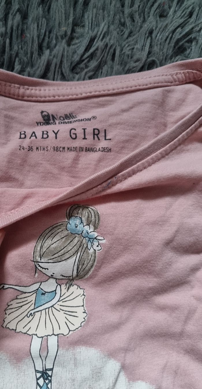 T-shirt manches longues imprimée danseuse 24-36mois - photo numéro 3