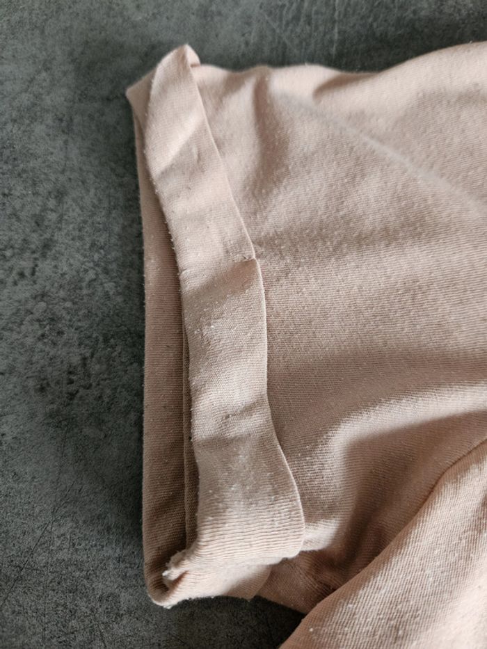 T-shirt top à manches courtes femme - Taille S / 36 - Undiz - Rose pâle brodé cactus - photo numéro 7