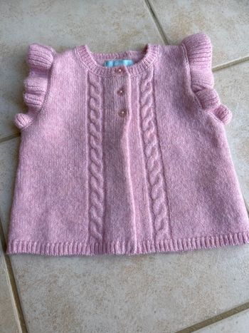 Gilet sans manches avec épaulettes, bébé fille rose