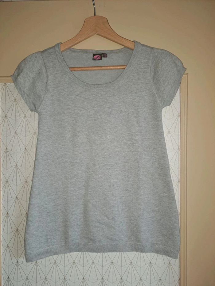 Pull sans manche gris fille 10 ans comme neuf biloo - photo numéro 7