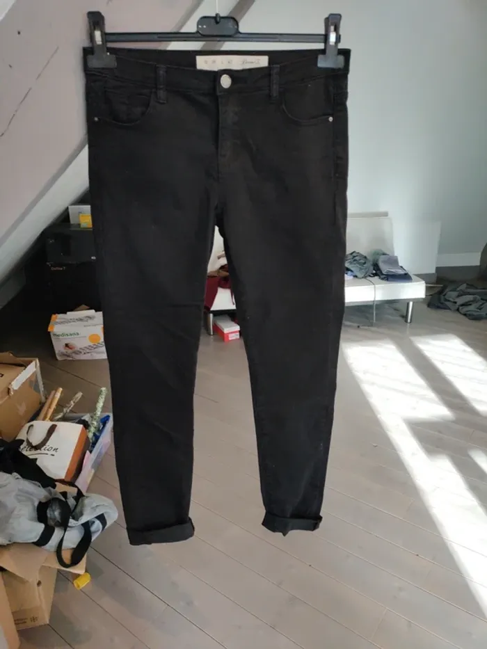 Pantalon style jean noir extensible taille 38