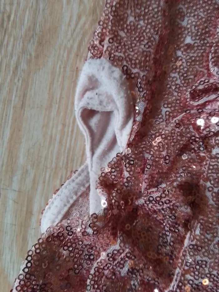 Robe rose paillette sequin 5/6 ans  tex - photo numéro 10