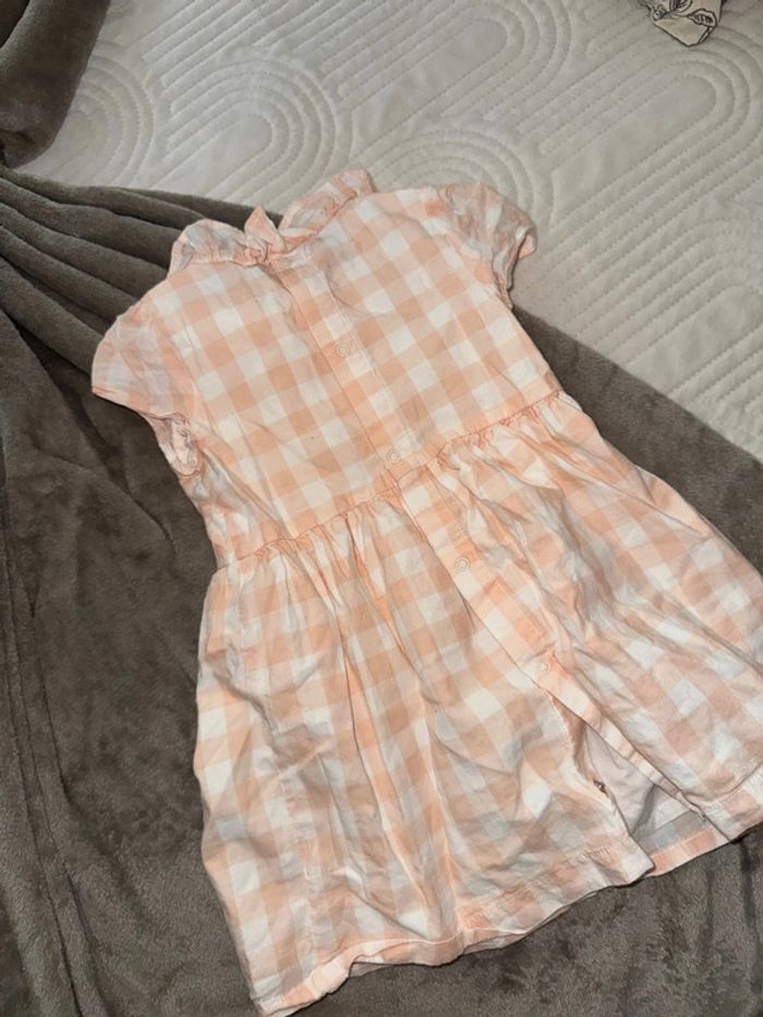 Robe couleur abricot et blanc 18 mois - photo numéro 3