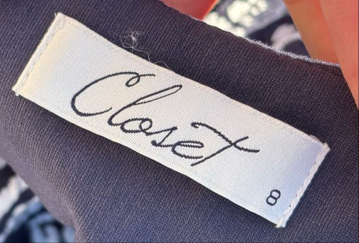 👗 Robe bleu marine moulante à motifs blancs • T36 • Closet - photo numéro 6