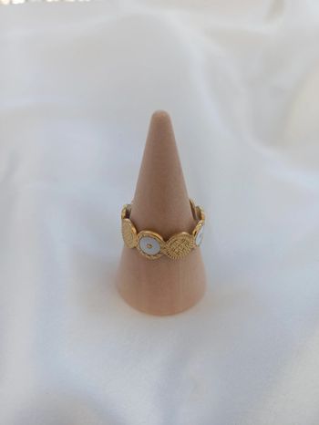 Bague anneau en acier inoxydable ajustable doré résiste à l'eau très tendance