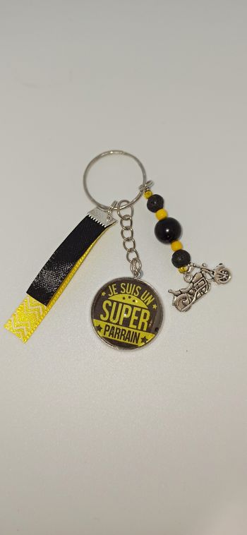Porte clé parrain " Super parrain "