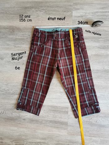 Pantacourt à carreaux sergent major 12/13 ans 156 cm