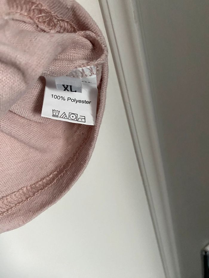 Tee shirt beige rosé à boutons taille XL - photo numéro 3