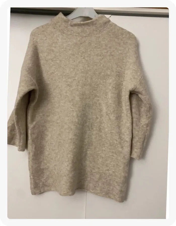 Pull col cheminé beige Kiabi