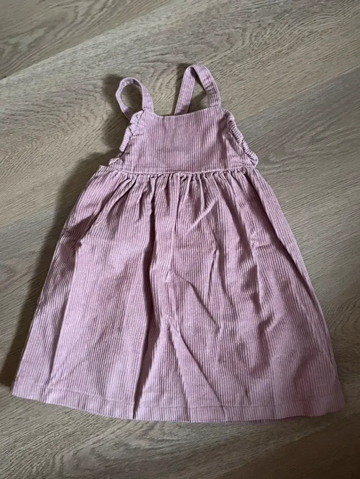 Robe velours côtelé vieux rose