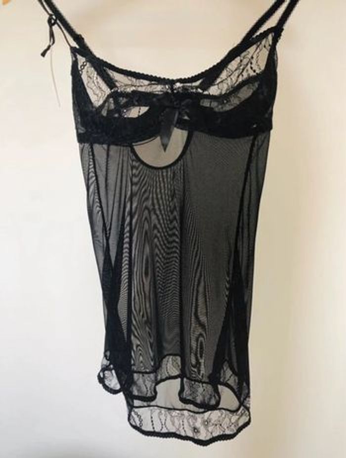 Nuisette noir déshabillé transparente femme 85d
