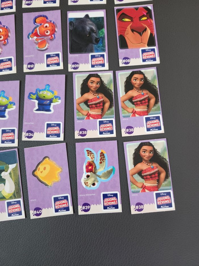 cartes autocollants lot ou unité  disney pixar enfant jouons rêvons auchan - photo numéro 5