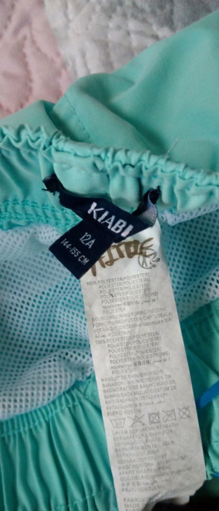 Short de bain turquoise garçon 12 ans kiabi - photo numéro 10