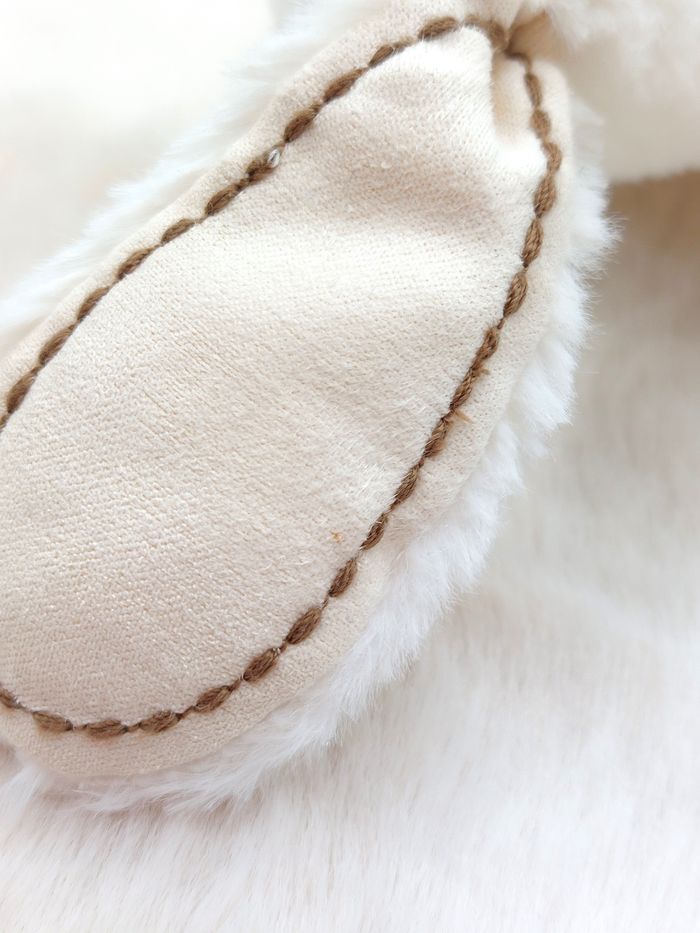 Tartine et Chocolat mini peluche doudou lapin blanc Augustin beige marron 12 cm - photo numéro 7