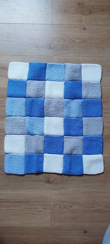 Couverture bébé naissance garçon tricot neuve 