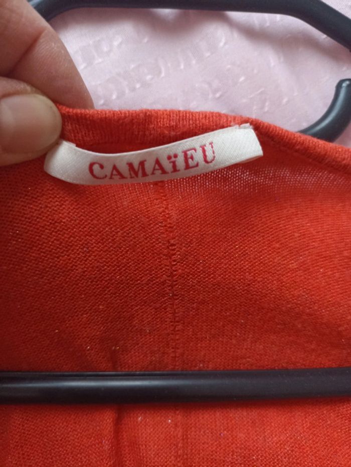 Pull orange pailleté - photo numéro 3