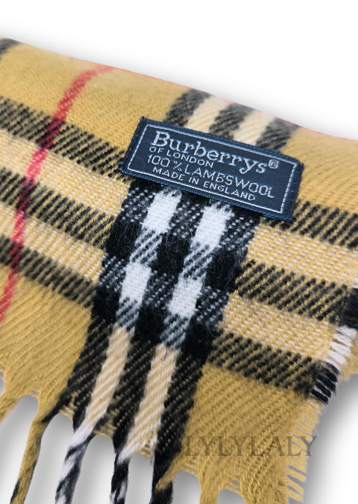 🟤 Écharpe Burberrys vintage camel – Authentique Made in England - photo numéro 4