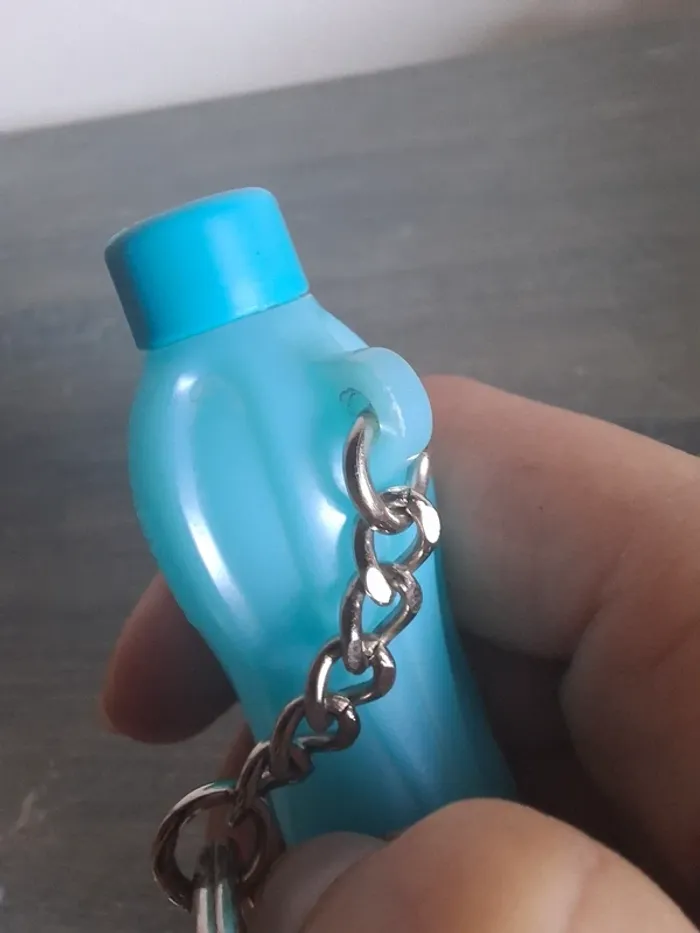 Porte clef clé tupperware gourde bleu turquoise - photo numéro 4