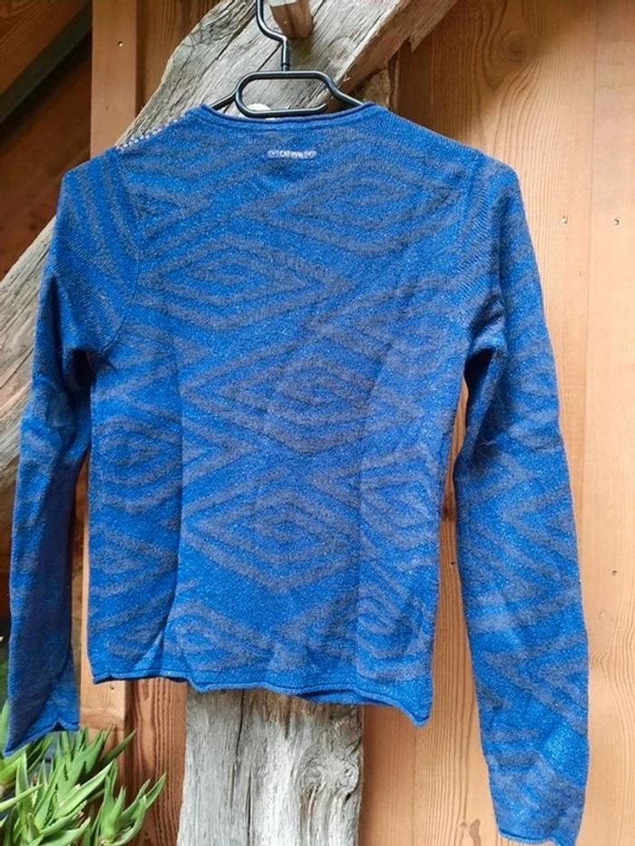 Catimini gilet, bleu rois, touches dorées, 12 ans - photo numéro 6