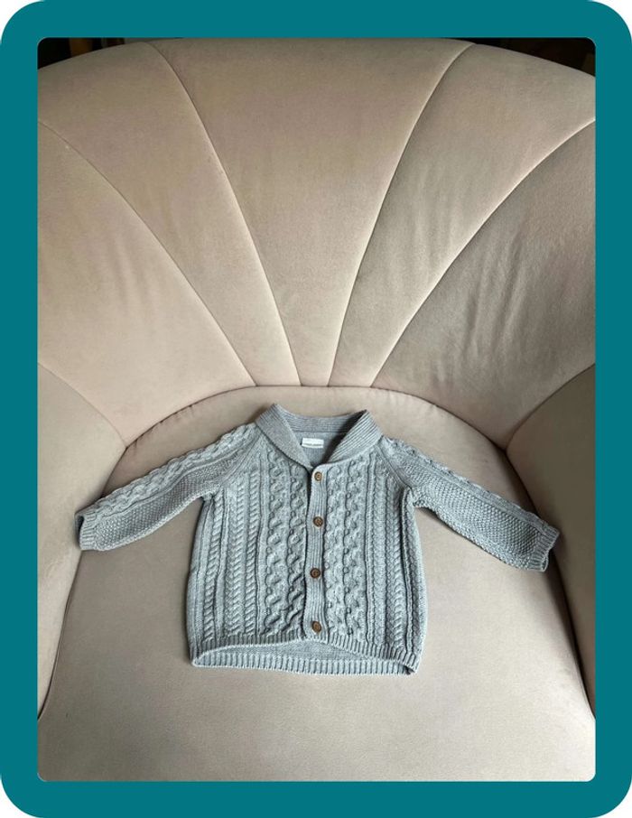 Gilet mixte en maille torsadée style irlandais 6/9 mois - Next Baby - photo numéro 2