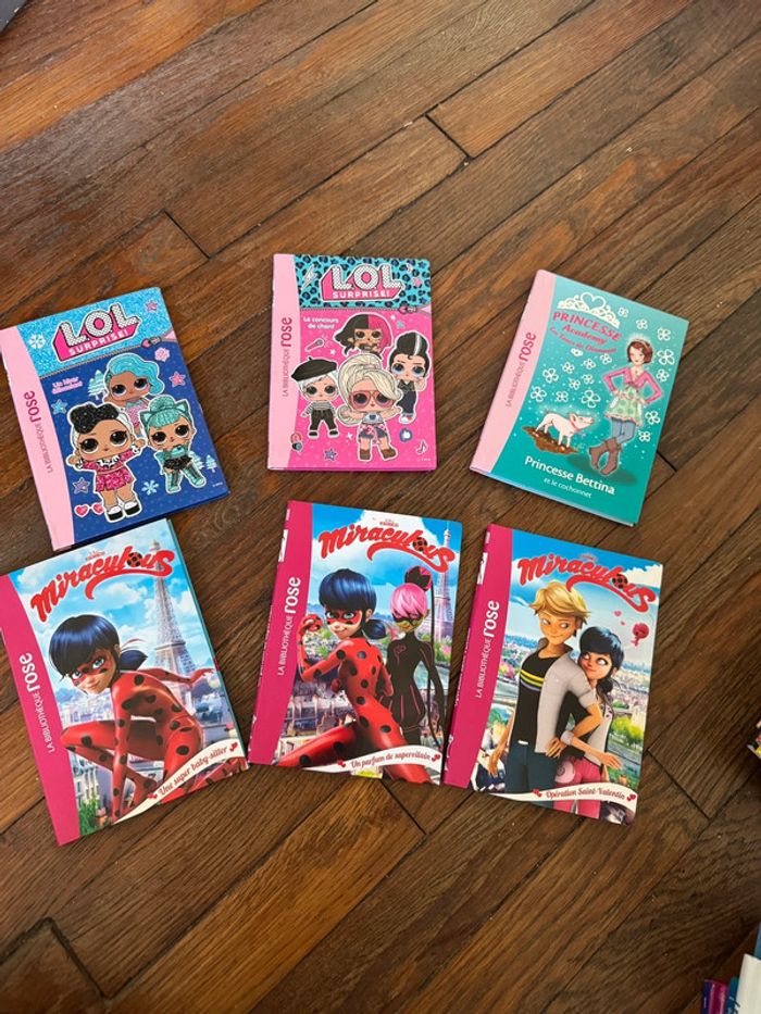 Lot 6 livres bibliothèque rose