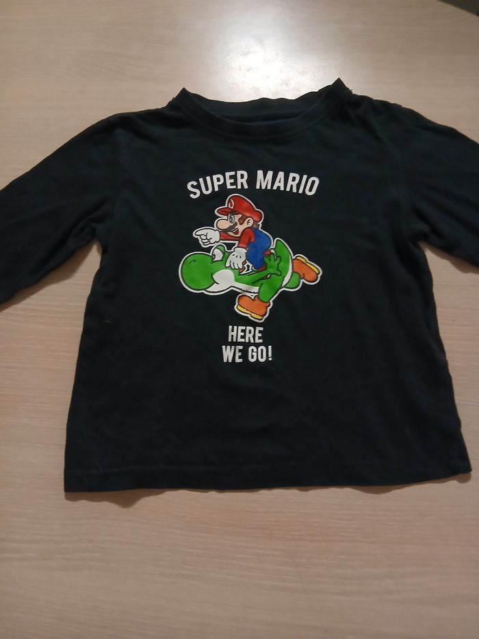 Pull fin en coton garcon taille 4 ans super mario - photo numéro 2