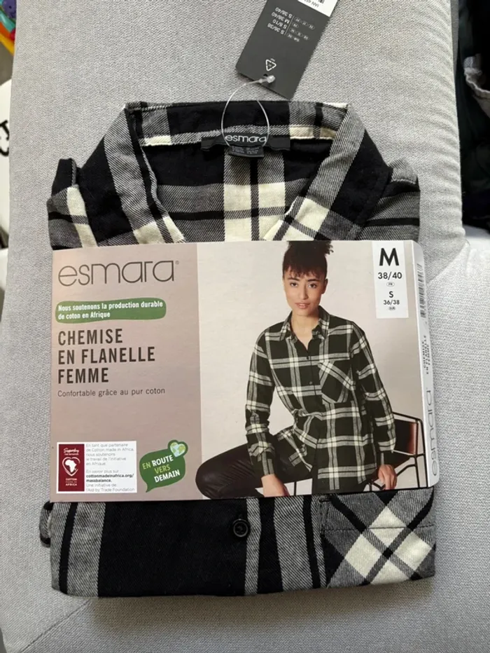 Chemise 100% coton neuf avec étiquettes taille 38/40