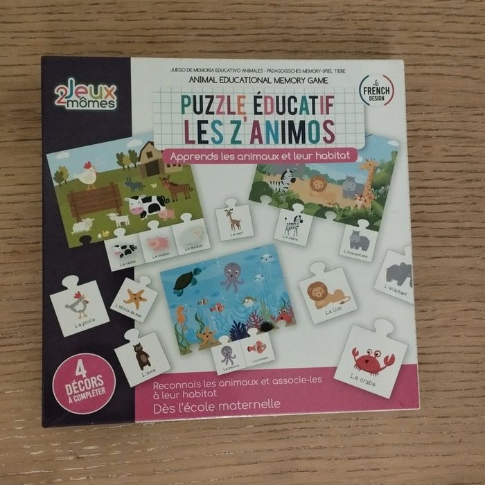 Puzzle éducatif les z'animos
