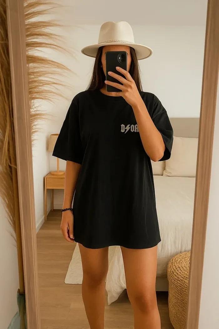 T-shirt oversize noir logo