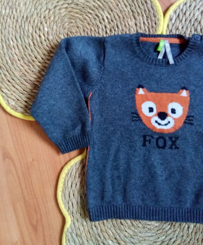 Pull gris avec impression Orchestra taille 18 mois - photo numéro 3