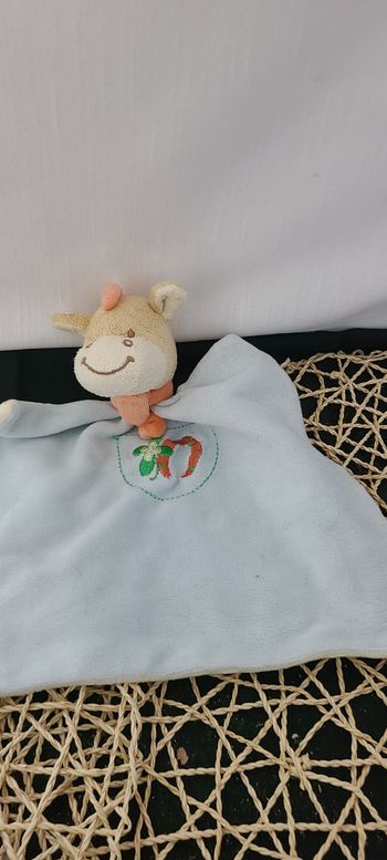 Doudou plat poney cheval bleu Bob BENGY