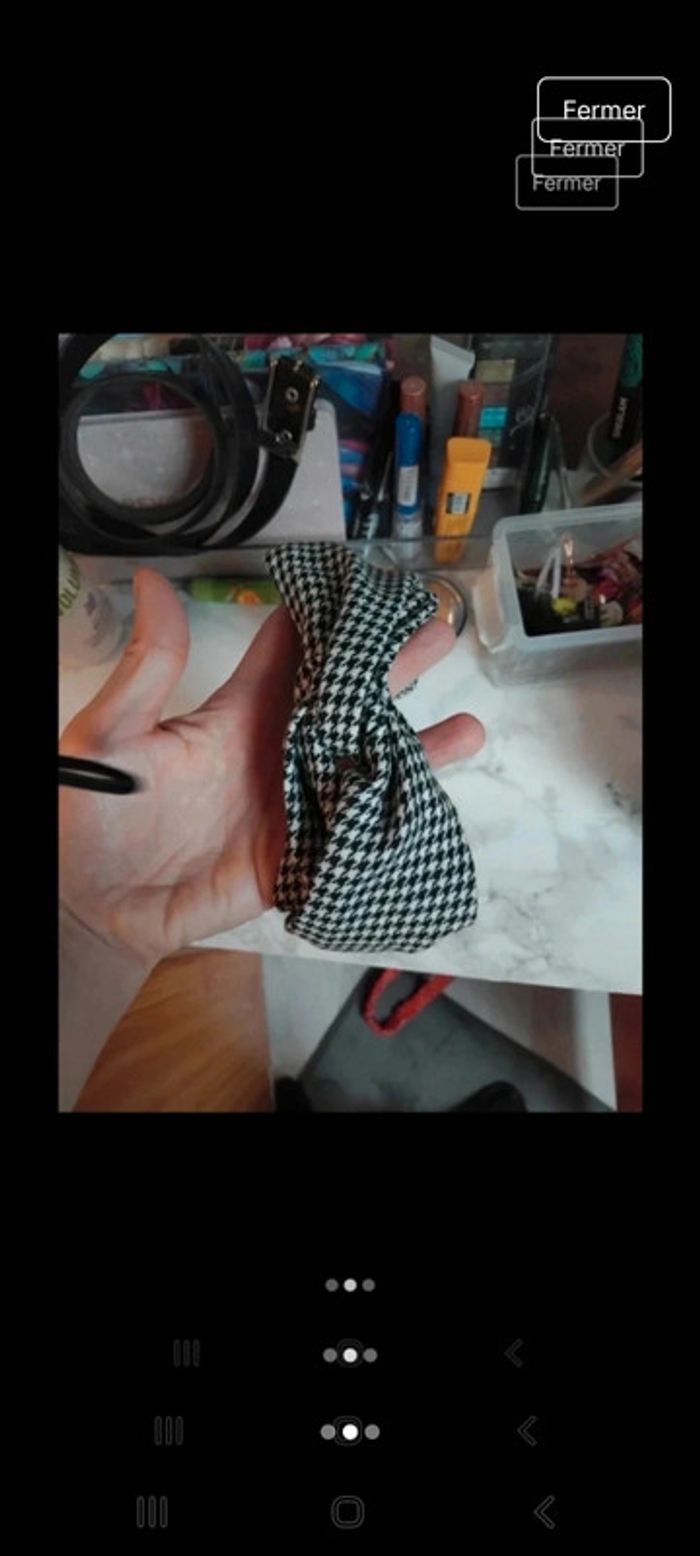 Bandeau rétro rockabilly pin-up motif pieds de poule - photo numéro 2