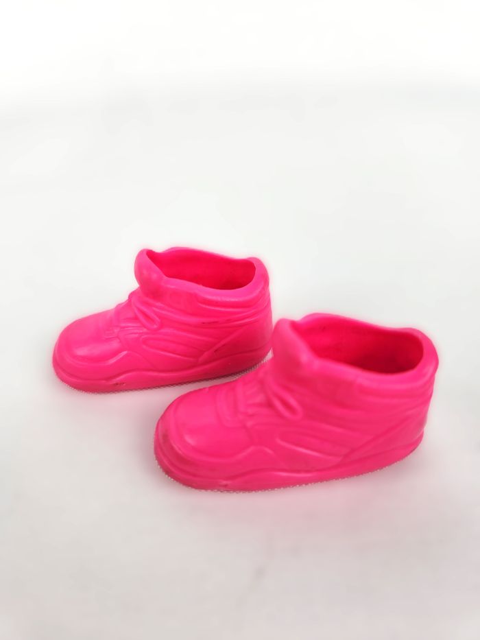 Paire de Chaussures Montantes Barbie Baskets Rose Fluo Vintage Années 90 / 1996 - photo numéro 4