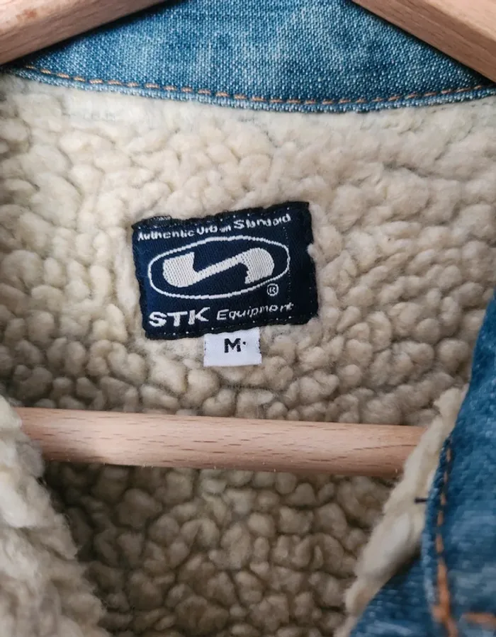 veste en jean fournée chaude blouson en jean bleu STK taille 38 excellent état - photo numéro 3