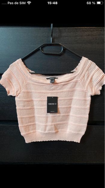Top court rose Forever 21 petit M neuf 