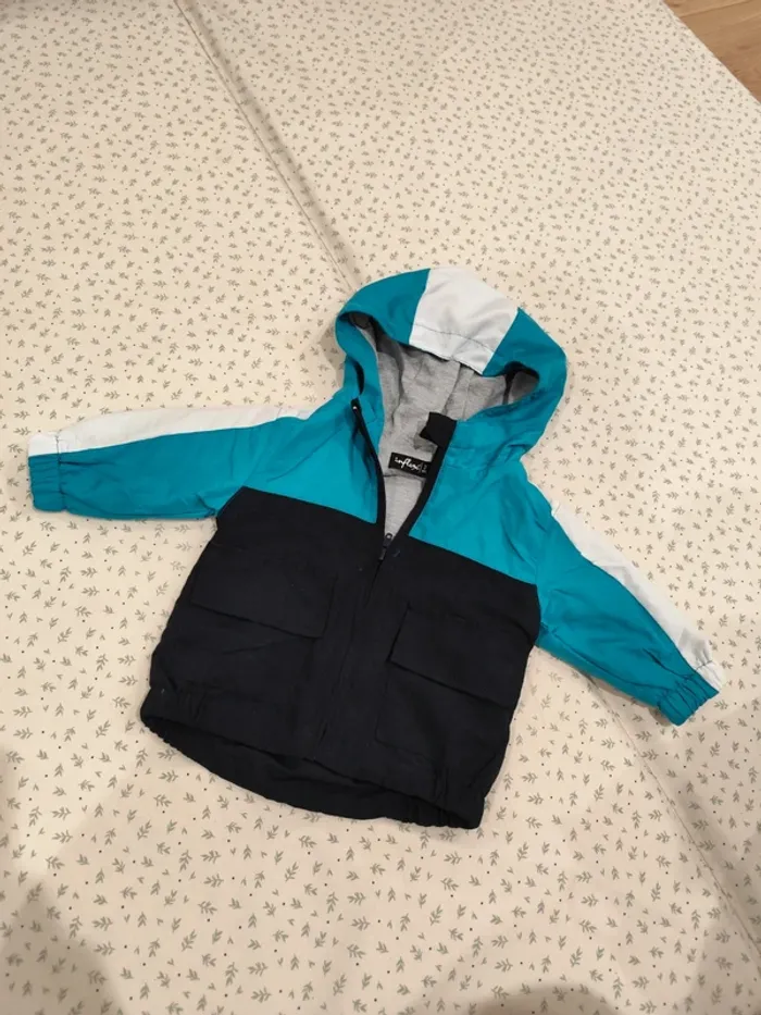 Veste coupe vent garçon tricolore neuve grand 3mois