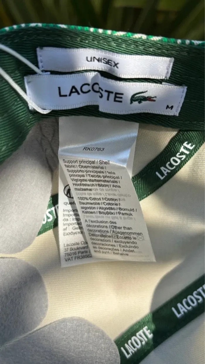 Casquette lacoste girolle twill imprimé vert - photo numéro 4