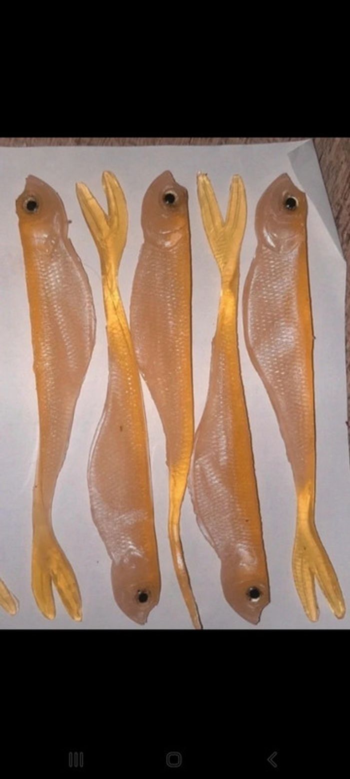Lot de 5 poissons gélatine jaune