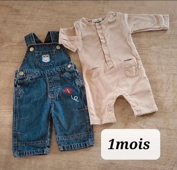 Salopette et ensemble 1 pièce bébé 1mois