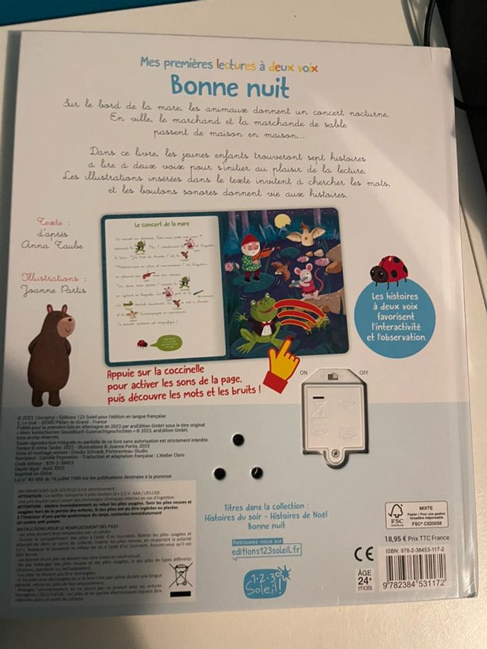 Livre sonore mes premières lectures à deux voix bonne nuit neuf - photo numéro 3