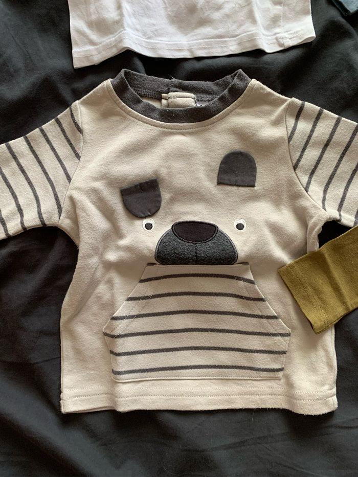 Lot de quatre t-shirt à manches longues 6 mois - photo numéro 5