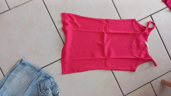 Débardeur rose fuchsia camaieu taille 0 tbe