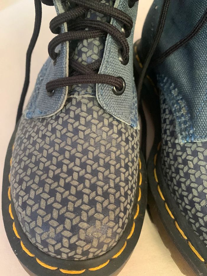 Bottines Dr Martens 1460 en toile et cuir bleus souples, pointure 36 - photo numéro 3