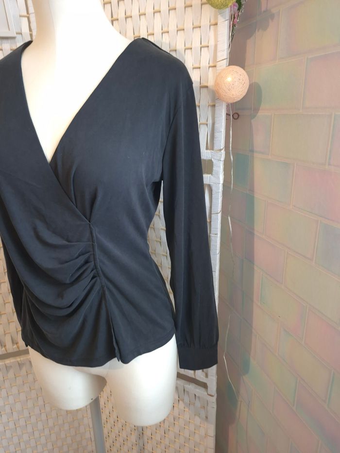 Joli haut cache-cœur noir Etam femme TS / 36 Très Bon État - photo numéro 10